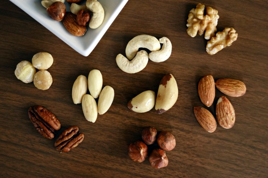 different kinds of nuts, diet snacks